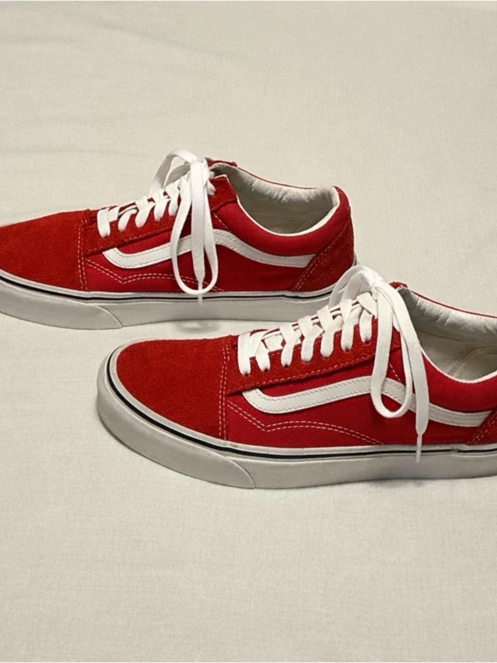 Vans Old Skool Red Suede Sneakers Women’s Size 9.5 Classic Skate Shoes - Picture 3 of 5